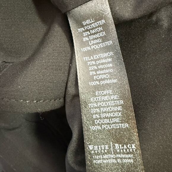 WHBM Black Double-Breasted Crop Blazer Jacket W-1001 Size 6 - Picture 7 of 9